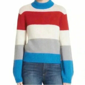 Nordstrom Signature Striped Crew Neck Mohair, Wool & Silk sweater XS